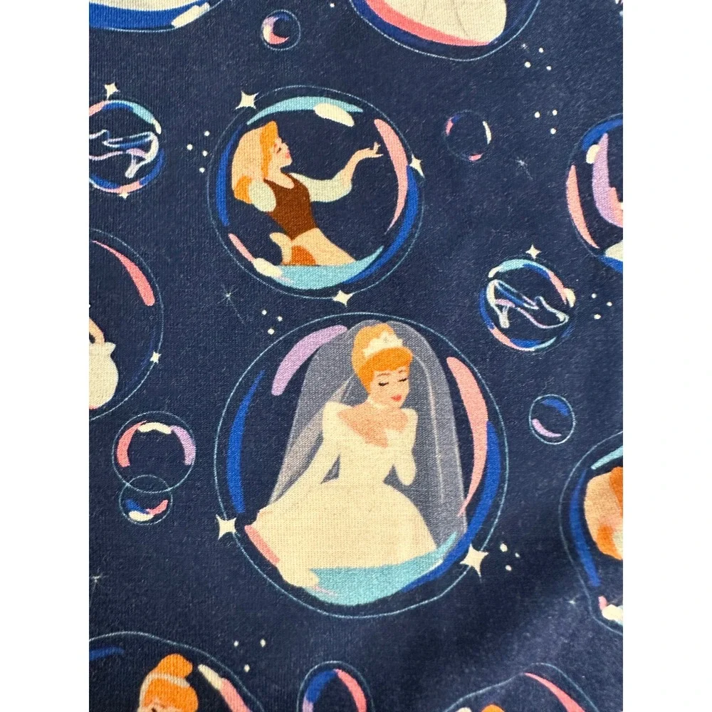 Cozy Castle Co Cinderella Bamboo Viscose Pajamas Set Navy Blue Kids 7/8Y NEW